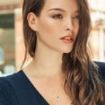 thumbnail image 3 of 18K Yellow Gold Plated Silver White Moissanite and Blue Created Sapphire Pendant and Earrings Jewelry Set for Women (3.36 Cttw, Gemstone Birthstone, Pear Shape 10X7MM and 7X5MM, with 18 inch Chain), 3 of 3
