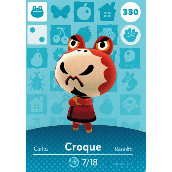 Nintendo Animal Crossing Happy Home Designer Amiibo Card Croque 330/400 USA Version - Walmart.com