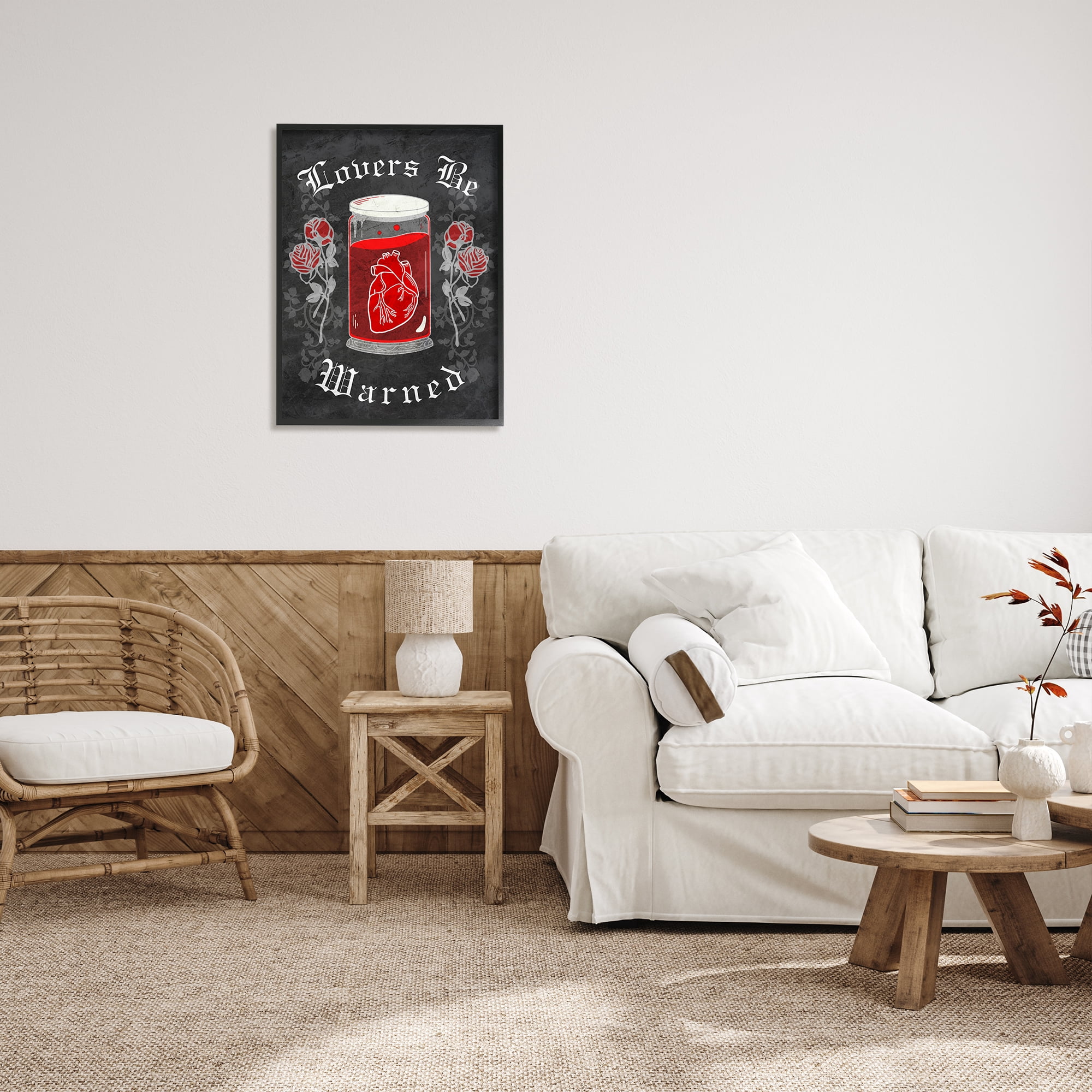 Stupell Industries Spooky Heart In Jar Holiday Painting Black Framed Art Print Wall Art, 24 x 30