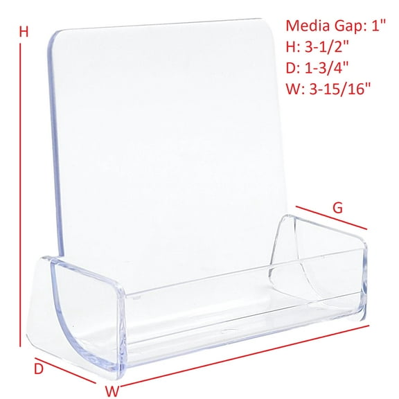 T'z Tagz 10 Clear Plastic High Back Business /Gift Card Holder Display Stands