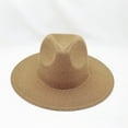 thumbnail image 2 of harmtty Panama Hat Vintage British Style Unisex Candy Color Anti-UV Summer Hat Headwear,Navy Blue, 2 of 8