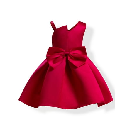 

ANYSENSETZH Kid Girl Princess Wedding Ball Gown Bowknot Formal Party Prom Dresses