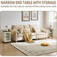 thumbnail image 4 of Narrow Side Table Set of 2 Farmhouse Nightstand with Storage Shelves Bedside Tables End Table for Bedroom Modern Wood Nightstand Living Room,White, 4 of 9