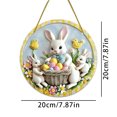 thumbnail image 2 of EUDIDV Easter Decorations Easter Eggs Easter Bunny Family Round Pendant Window Decoration Porch With Chain Tag Outdoor Decoration Easter Party Supplies, 2 of 6