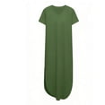 thumbnail image 7 of Nuoqisi Women's Summer Maxi Dress 2026 Casual Short Sleeves V Neck Loose Sundress Long Beach T Shirt Dress with Pockets, 7 of 7
