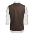 thumbnail image 3 of COOFANDY Men's Casual Suede Leather Vest Single-Breasted Vest Jacket, 3 of 6