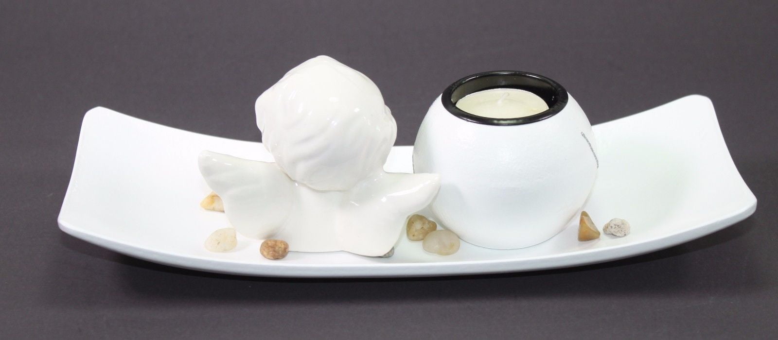 Pure White Angel Tabletop Sand Candle Stand Holder Peace / Cupid Home Decor Gift