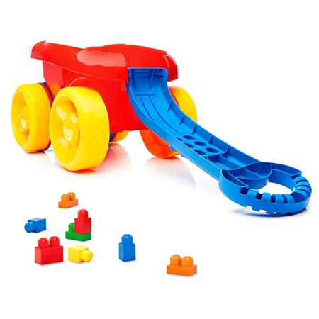 mega bloks block scooping wagon building set red