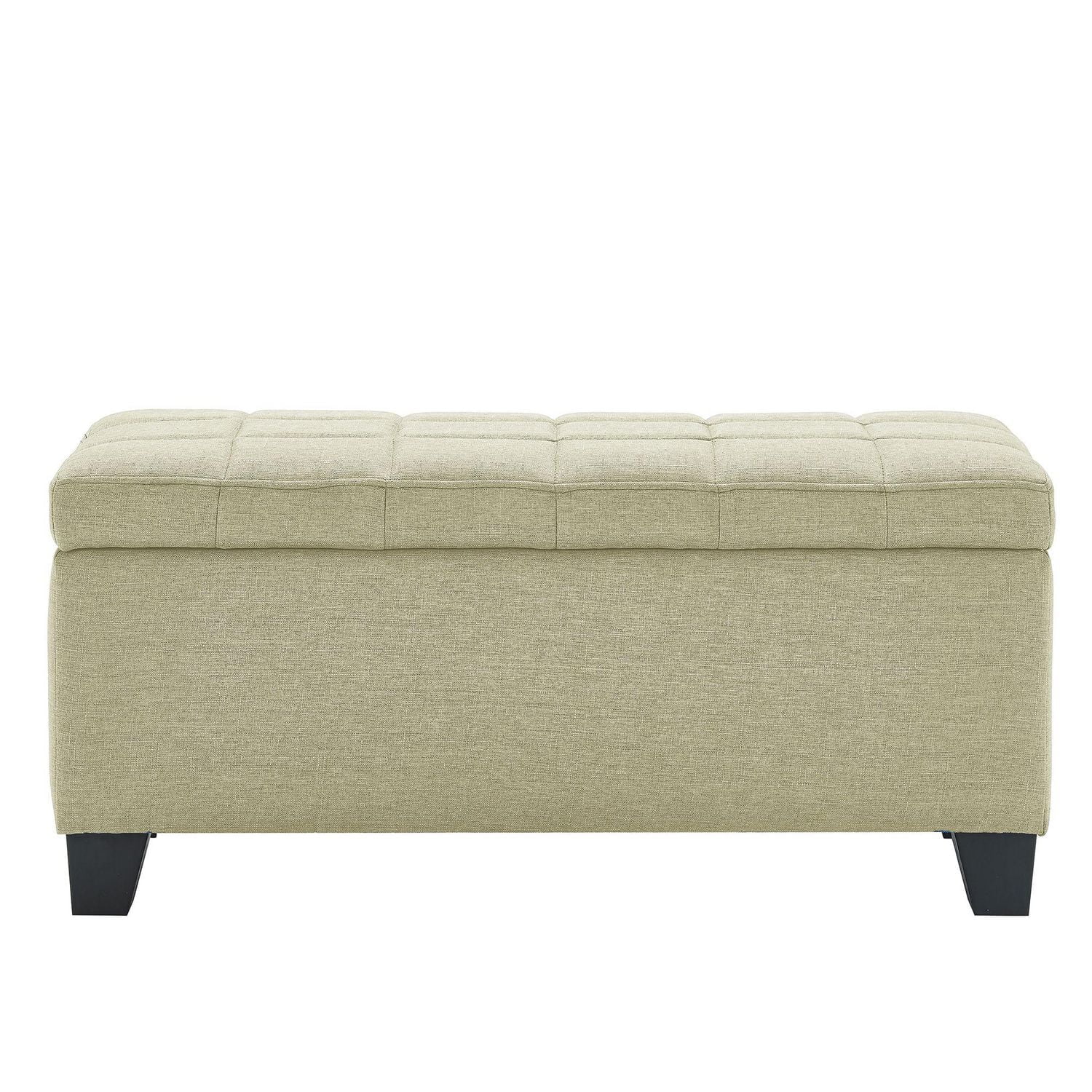Ottomane de rangement rectangulaire moderne revêtue de tissu – beige