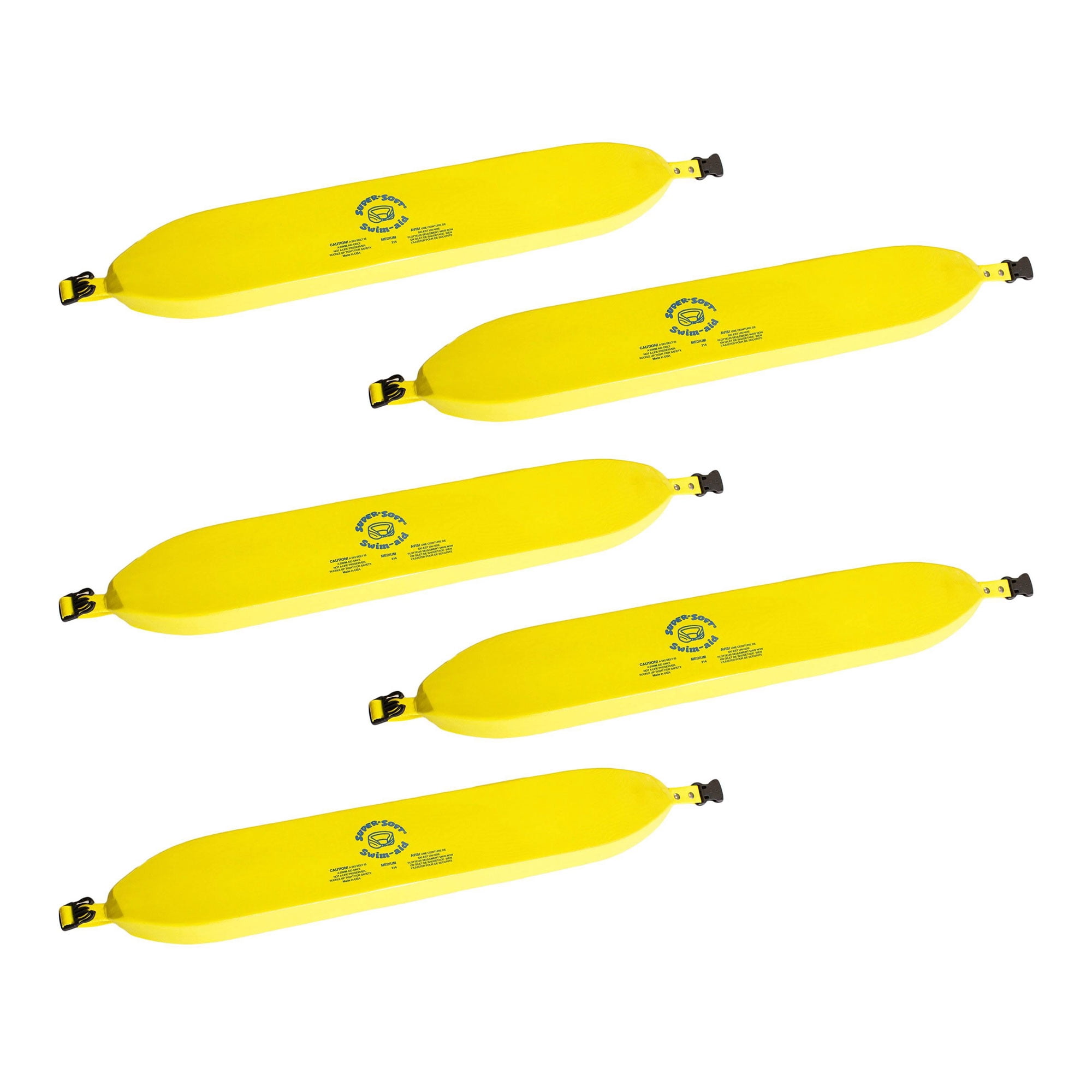 TRC Recreation Super Soft Size Medium Waist Swim Belt, Yellow (5 Pack)