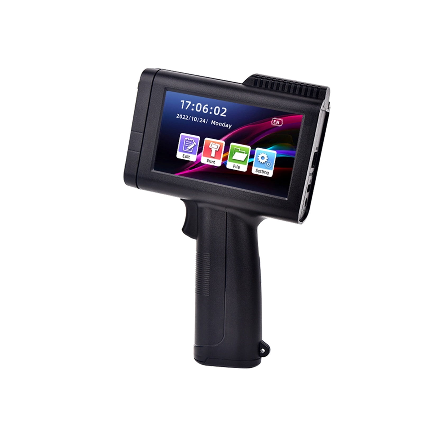 English Portable Small Label Handheld Inkjet Printer Production Date QR Code Batch Number Logo HD Printing Fadeless Fast Drying ,Fast Printing