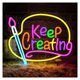 thumbnail image 1 of Letrero De Neón "Keep Creating" Con Atenuación USB Para Estudio, Dibujo, Sala De Dibujo, Arte, Aula, Pintura, Fiesta, Decoración Del Hogar, 38x32cm, 1 of 6