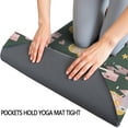 thumbnail image 3 of Dark Green Princess Castle Pattern Hot Yoga Mat Towel Non Slip for Hot Yoga - Quick-Drying Yoga Mat Cover with 4 Corner Pockets with Travel Bag - Hot Yoga Towel Non Slip 74"x26", 3 of 6