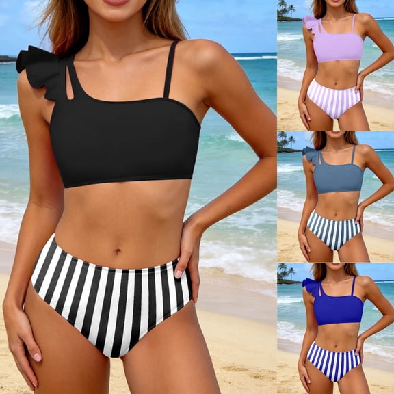 jiaxiM Swimsuit Girl 2 Piece Cover Up Slit Skirt Floral Print Tankini Swimsuits for Quick Dry Cute Ruffle Girls Bathing Suit Cut Out Mesh Summer Swimwear