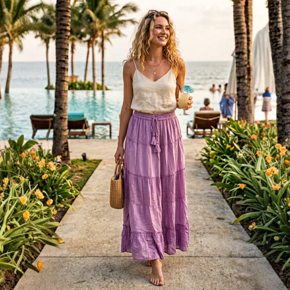 Oussum Women's Skirt A-Line Long Ladies Skirts for Summer