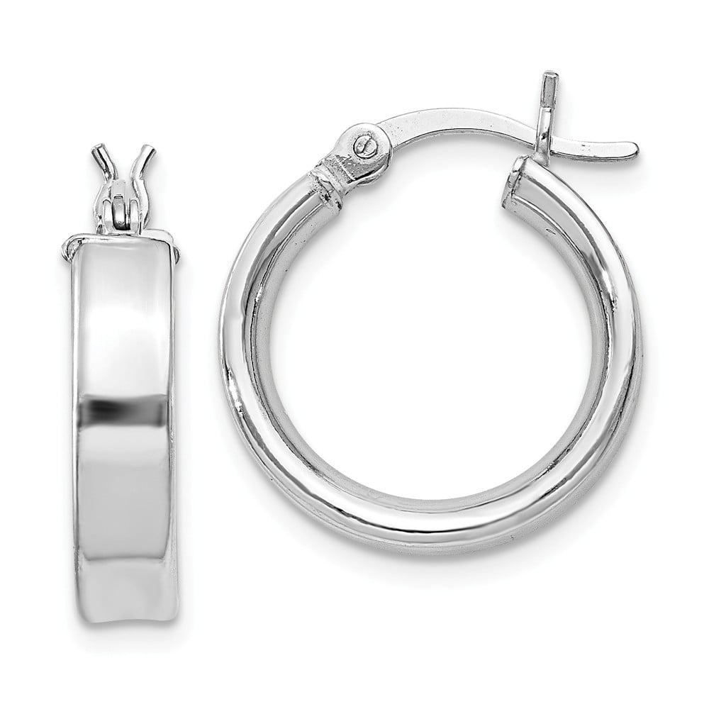 JewelryWeb - 925 Sterling Silver Rhodium-plated Rhodium Plated Hoop ...