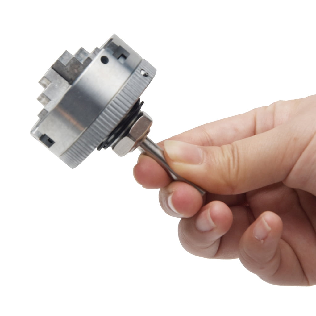 Tizuqe Zinc Alloy 3-Jaw Self Centering Lathe Chuck with Connecting Rod for Drilling