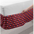 thumbnail image 2 of Primitive Country Bed Skirt, Checkered Pattern in Navy and Red with Stars National Loyalty Design, Elastic Bedskirt Dust Ruffle Wrap Around for Bedding Decor, 4 Sizes, Cream Navy Red, by Ambesonne, 2 of 2