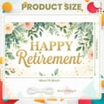 thumbnail image 2 of Happy Retirement Party Banner Backdrop, Large Floral Greenery Background Decoration for Retirement Celebration Events, 2 of 9