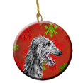 thumbnail image 1 of Scottish Deerhound Flocons de Neige Rouges Ornement en Céramique de Vacances, 1 of 1