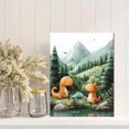 thumbnail image 2 of Qisvanset Framed Canvas Wall Art 12x16 Inch Watercolor Dinosaur Kids Girl Nursery Wall Art Print, 2 of 5