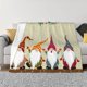 thumbnail image 1 of Fotbe Christmas Card With Gnomes Manta de Franela con Estampado, Manta Ultrasuave para Cama, Sofá, Auto, Hipoalergénica y Antibolitas-50"x40", 1 of 6