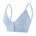 thumbnail image 3 of Front Closure Bra for Women, Full Coverage Wire Free Underwear with Removable Pads & Adjustable Straps, Back Smoothing Bra | VerBelle,Light Blue Free Size, 3 of 6