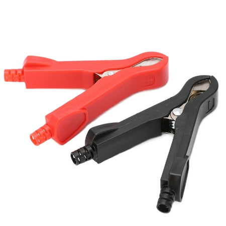 

2024 2Pcs U58 30A Test Clip Nickel Plated Brass Test Terminal Clamp with ABS Protective Cover Red+Black