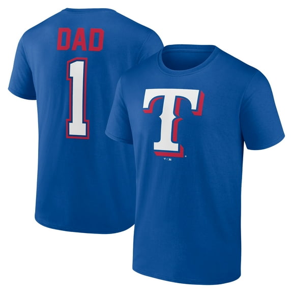 Men's Royal Texas Rangers Father's Day #1 Dad T-Shirt