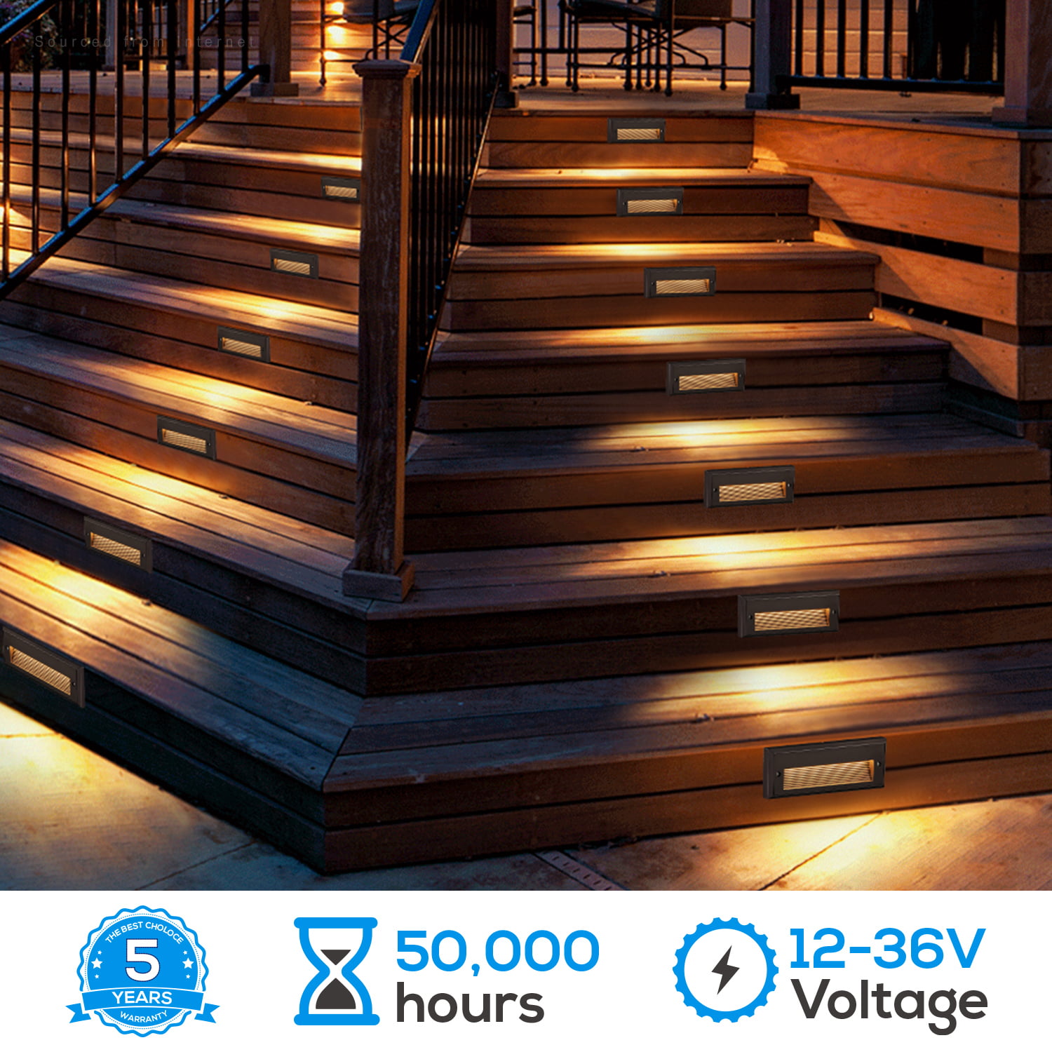 LEONLITE 5W LED Deck Lights Low Voltage, 12V Stair Railing Light, Outd —  CHIMIYA