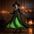 thumbnail image 5 of Witch Gothic Renaissance Dress for Women, Victorian Medieval Cosplay Costume, Vintage Halloween Dress for Cosplay Party, 5 of 7