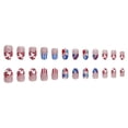 thumbnail image 2 of Uxgjfwu 24Pcs 4th Of July Press On Nails, Patriotic Flag Fake Nails, Short Wear Glue On Nails, Holiday Nail Supplies for Independence Day Celebrations, 2 of 9