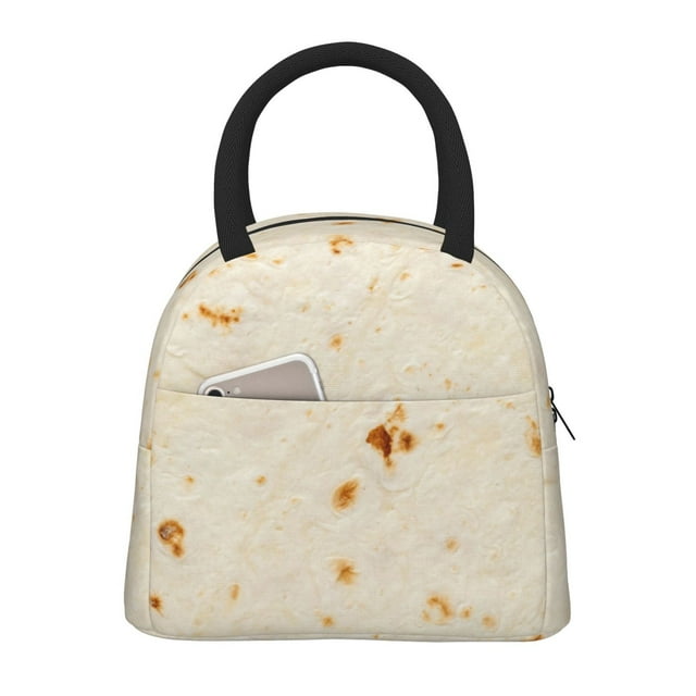 Easygdp Pita Tortilla Bolsa de Almuerzo Insulada Grande, Forro de Aluminio, Diseño Espacioso, a Prueba de Fugas, Ideal para Trabajo, Picnics, Viajes y Actividades al Aire Libre