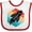 White and Red, variant on Inktastic Rocket Ship Retro Space Boys or Girls Baby Bib