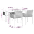 thumbnail image 4 of vidaXL 5 Piece Garden Dining Set with Cushions Poly Rattan and Steel, 4 of 5