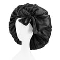 thumbnail image 3 of Gorro para dormir de noche de para mujer, gorro para el cabello, Negro Hugo Gorro de dormir Satin Bonnets, 3 of 8