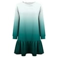 thumbnail image 5 of Annhoo Sweatshirt Dresses Women Fall Fashion Gradient Colour Crewneck Mini Dress Long Sleeve Pleated Dress, 5 of 6