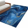thumbnail image 2 of Blue Marble Area Rug 3x5 FT, Non Slip Entryway Bedside Carpet, Ink Painting Modern Ombre Abstract Washable Soft Floor Carpet Indoor Mat Non-Shedding Throw Rugs for Dorm Kitchen Home Office, 2 of 8