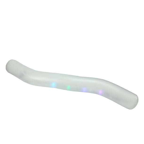 69.25" White LED Lighted Inflatable Swimming Pool Noodle Toy Walmart