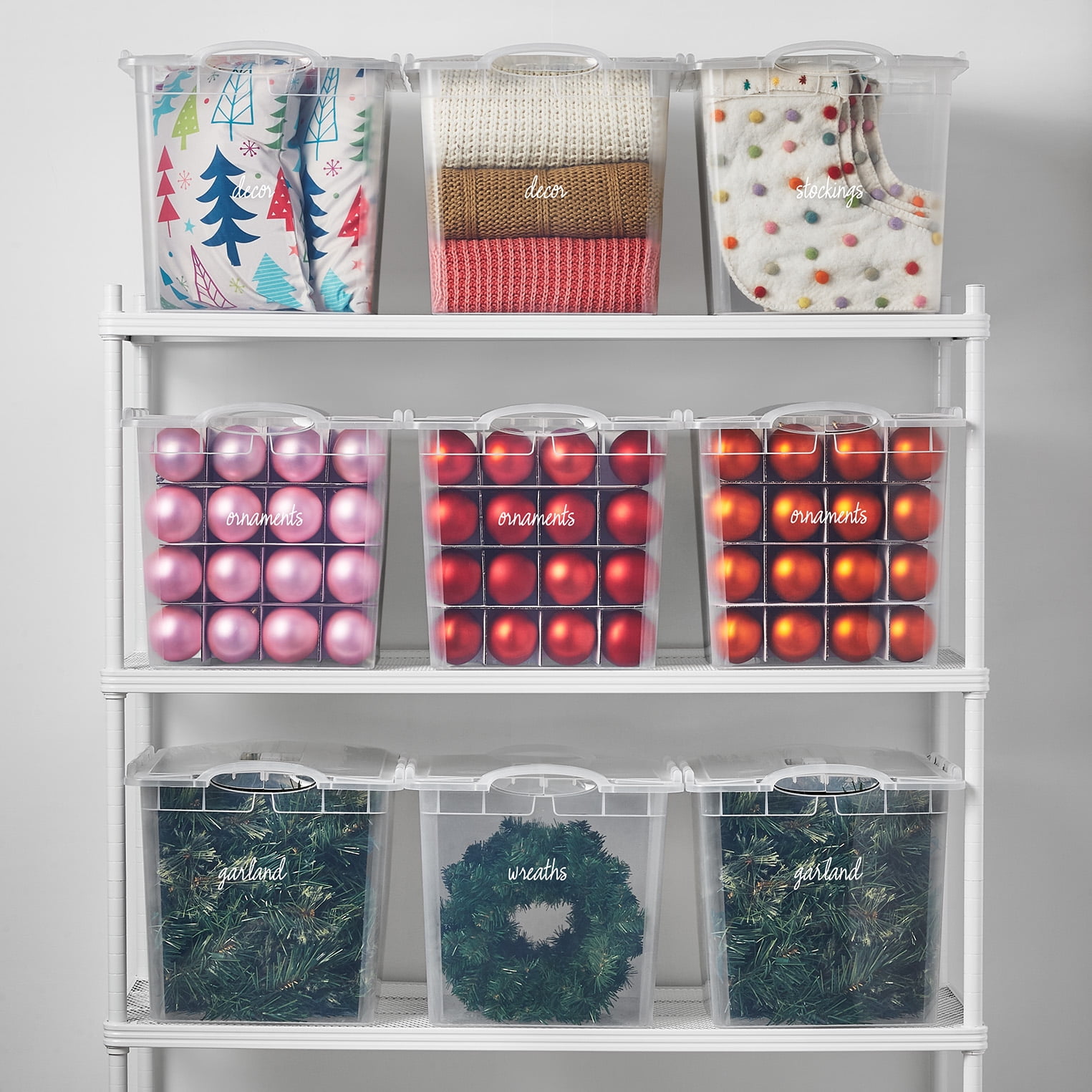 The Home Edit Plastic Christmas Light Storage Organizer, Clear, 2 Count