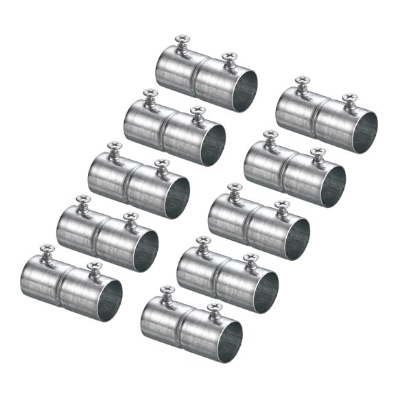 Uxcell EMT Coupling, 20mm(13/16") Set Screw Coupling 47mm Conduit Fitting 0.5mm Thick 10 Pack