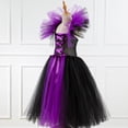 thumbnail image 2 of Disfraz de bruja maléfica de Disney para Halloween, disfraz de reina demonio para niños, vestido de lujo con cola para niñas, vestido glamoroso negro, ropa con tutú, 2 of 5