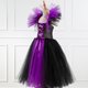 thumbnail image 2 of Disfraz de bruja maléfica de Disney para Halloween, disfraz de reina demonio para niños, vestido de lujo con cola para niñas, vestido glamoroso negro, ropa con tutú, 2 of 5