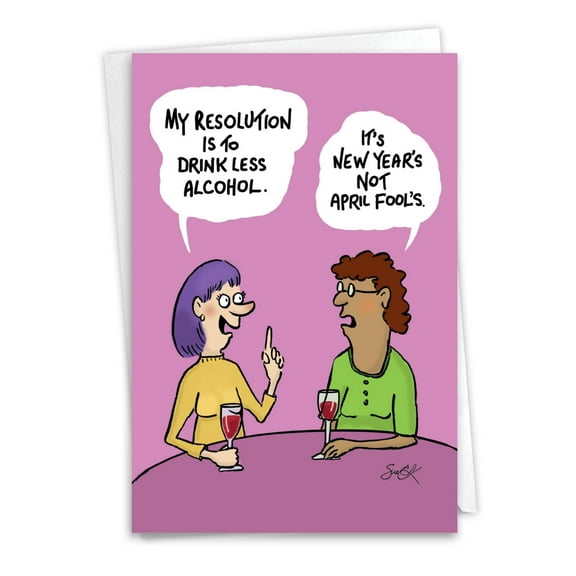 1 Funny New Year Card with Envelope - Wrong Holiday C3408NYG