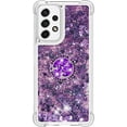thumbnail image 5 of for Samsung Galaxy A53 5G Glitter Case with Ring Holder, Bling Sparkle Floating Liquid Soft TPU Cushion Fashion Girly Women Girls Clear Case Cover for Samsung Galaxy A53 5G  Purple, 5 of 7