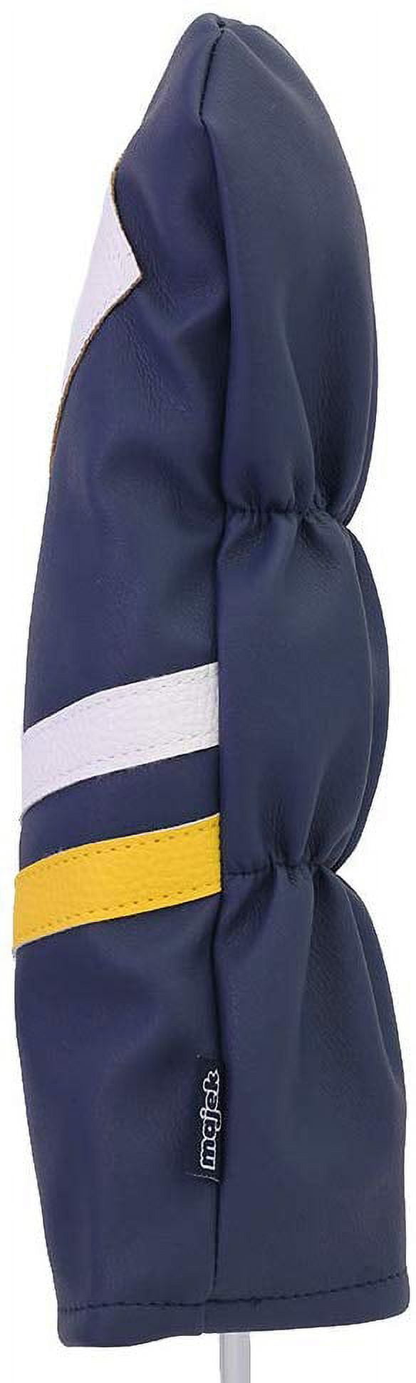 Majek Retro Golf Headcovers Blue White and Yellow Vintage Leather Style 1 & 5 Driver Fairway Head Cover Fits 460cc Drivers Classic Look