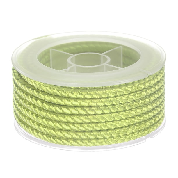 Nylon Hilo Cordel Rebordear Cordón 4mm Extrafuerte Trenzado Nylon Artesanía Cuerda para Pulseras Joyería Fabricación Bricolaje Artesanía 3,2 M/10,5 Pies, Verde-Amarillo