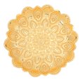 thumbnail image 3 of Gold Fruit Bowl, Retro Pattern Golden Floral Snack Tray  For Parties, 3 of 8