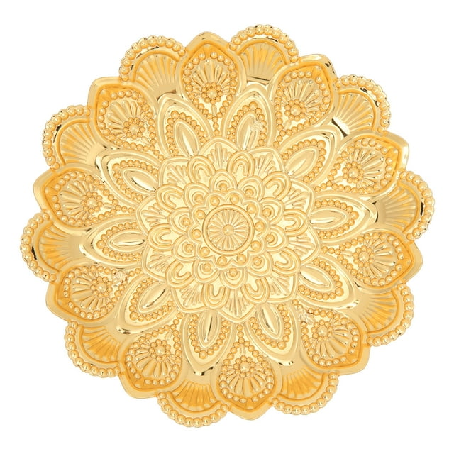 Bol de Fruits d'Or, Plateau de Collation Motif Rétro Floral Doré pour Mariage