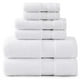 thumbnail image 1 of Juego de toallas de baño LANE LINEN Luxury, 6 piezas, 100% algodón, color blanco, 1 of 9
